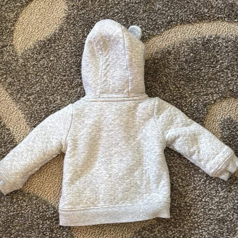 Simple Joys by Carters Baby Boy Gray Sherpa Lined Hooded Winter Coat Ears 12M